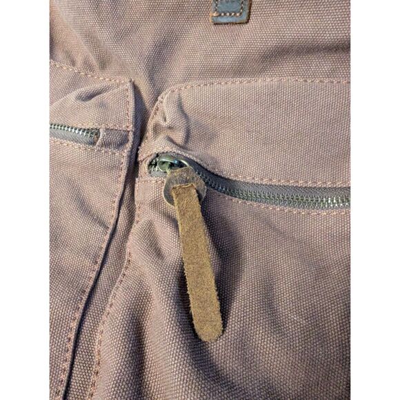 Augur Jans Backpack Mens Brown Canvas Bookbag Leather Strap Hiking Travel School - Picture 9 of 13